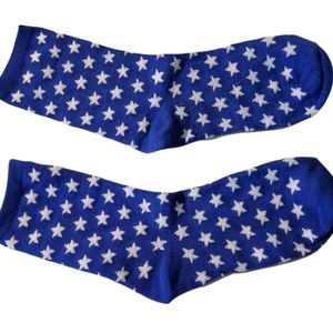 1 Pair Blue/White Star Socks